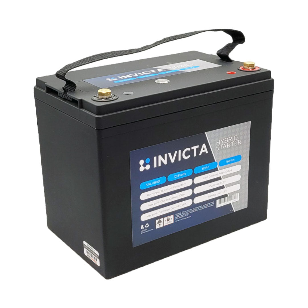 Invicta 12V 60Ah 1000CCA Hybrid Lithium Battery 80D - SNLH80DL