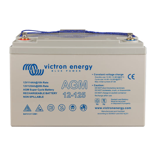 Victron 12V/125Ah (M8 Insert) AGM Super Cycle Battery - BAT412112081