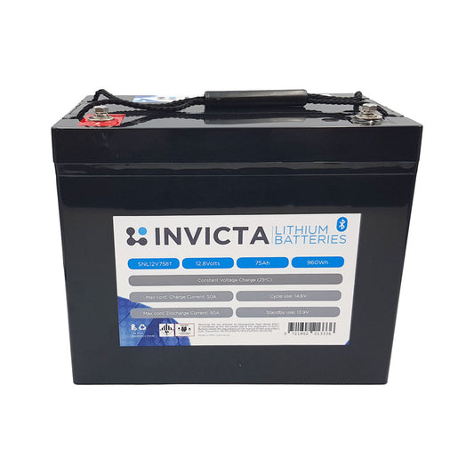Invicta Lithium 12V 75Ah Lifepo4 Battery Bluetooth - SNL12V75BT