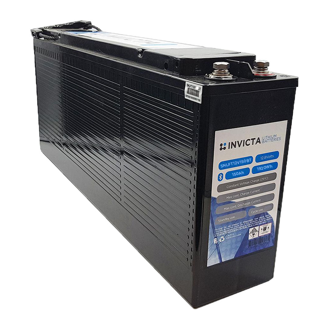 Invicta Lithium 12V 150Ah Slimline Lifepo4 Battery Bluetooth - SNLFT12V150BT