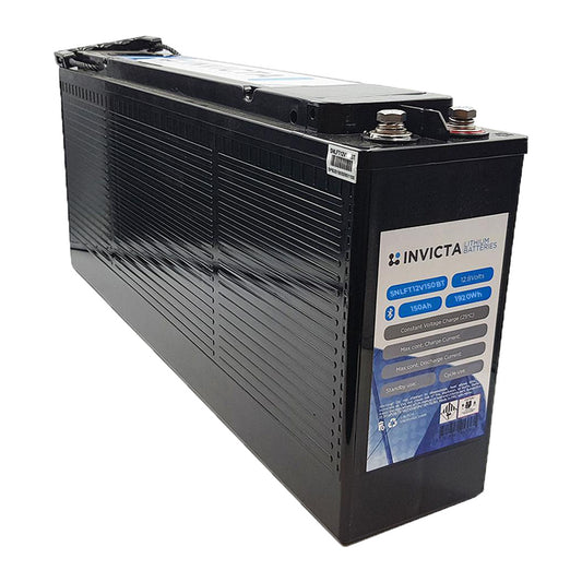 Invicta Lithium 12V 150Ah Slimline Lifepo4 Battery Bluetooth - SNLFT12V150BT