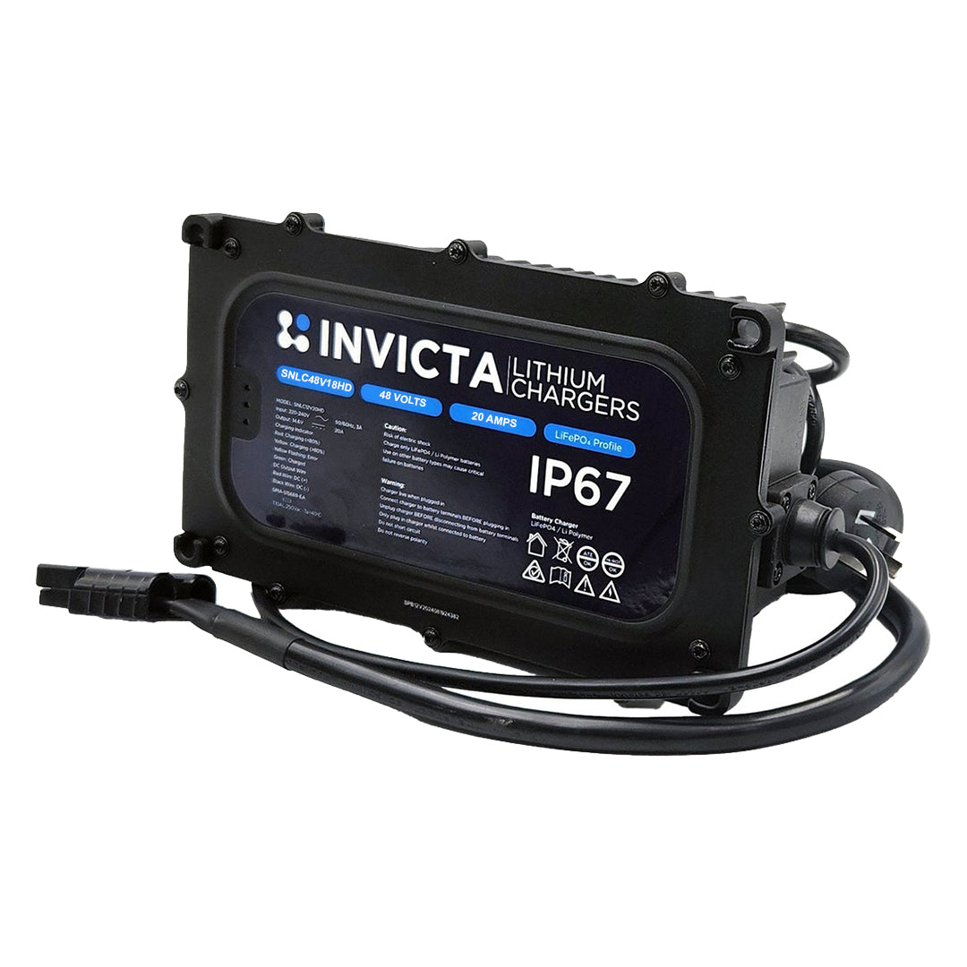 Invicta IP67 Lithium Charger 48V 18A Heavy Duty - SNLC48V18HD