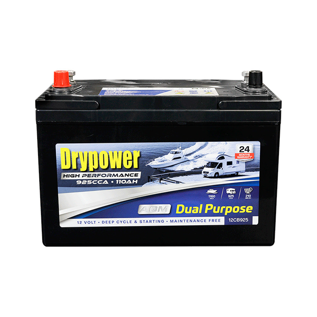 Drypower 12V 110Ah 925CCA Dual Purpose AGM Battery - 12CB925