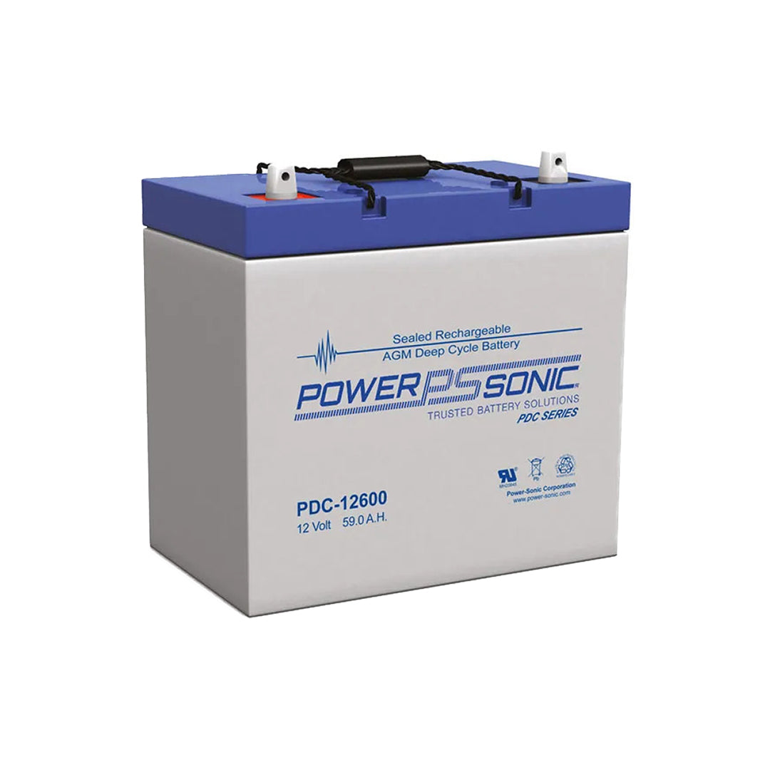Power-Sonic 12V 59Ah Deep Cycle AGM Battery - PDC12600