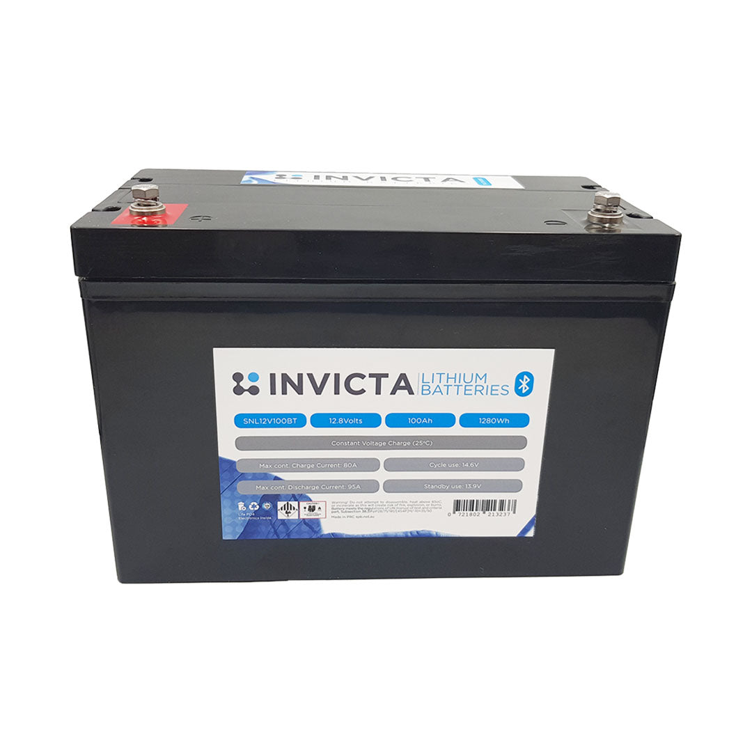 Invicta Lithium 12V 100Ah Lifepo4 Battery Bluetooth - SNL12V100BT