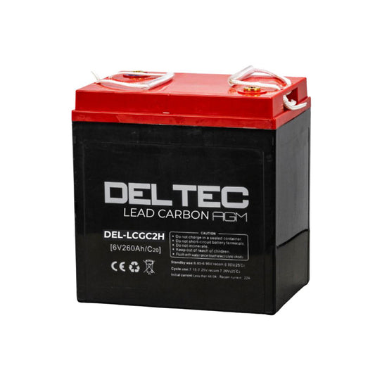 Deltec 6V 260Ah Lead Carbon AGM Battery - DEL-LCGC2H