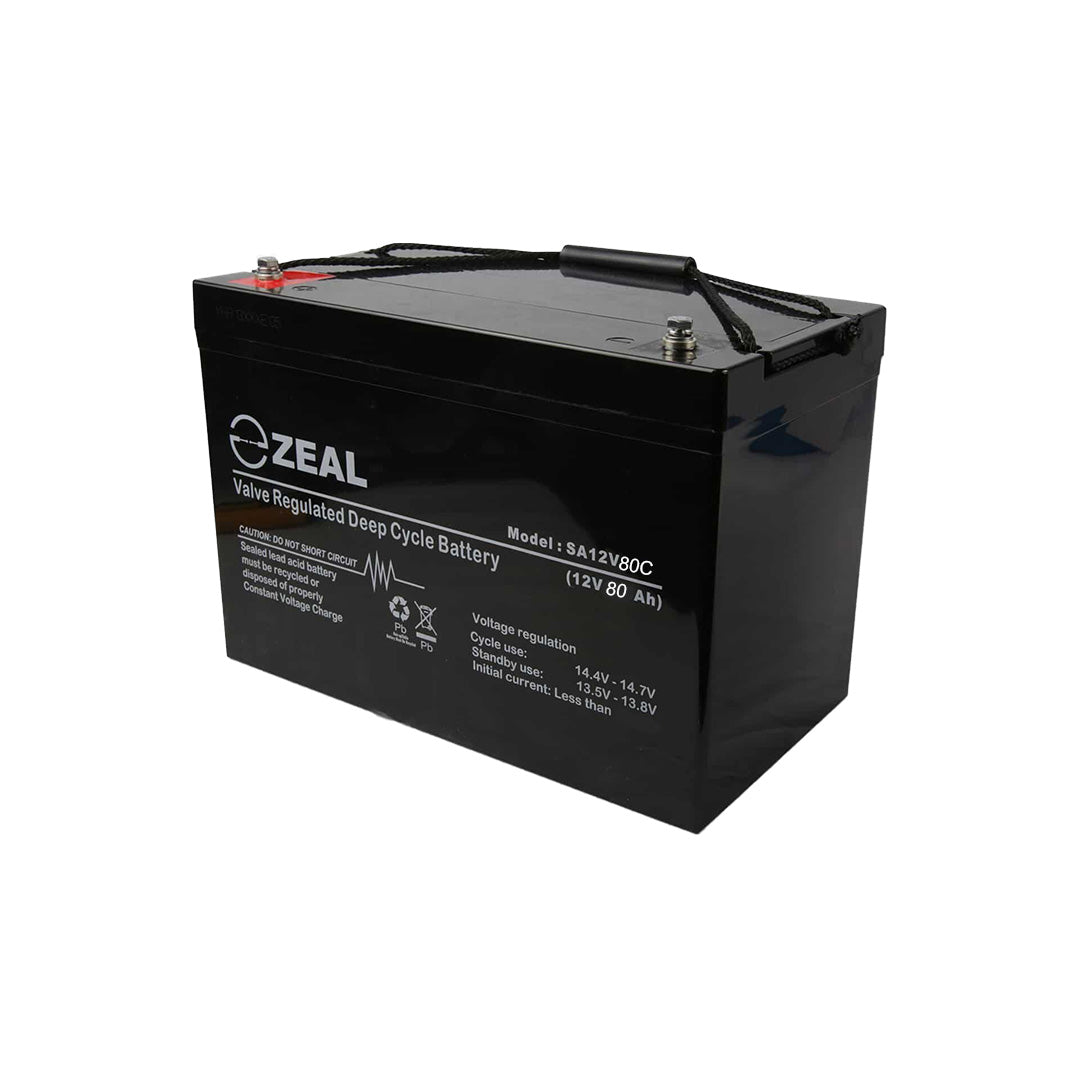 Zeal 12V 80Ah Deep Cycle AGM Battery - SA12V80C