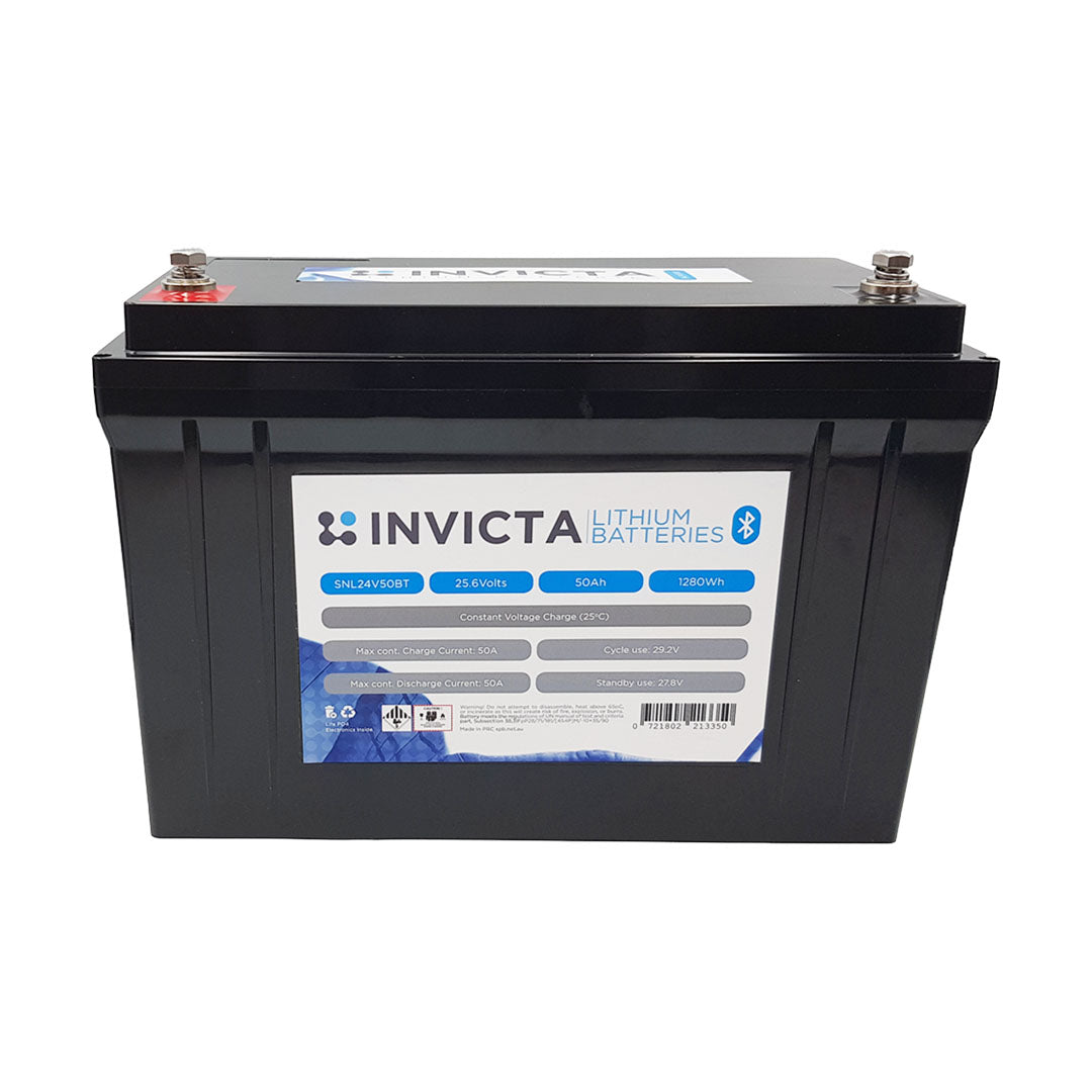 Invicta Lithium 24V 50Ah Lifepo4 Battery Bluetooth - SNL24V50BT