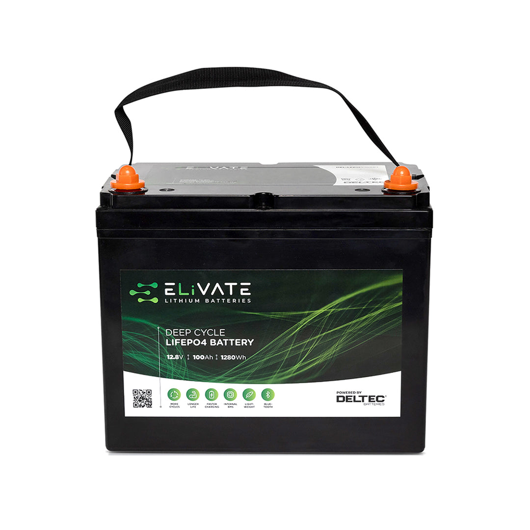 ELiVATE Lithium 12V 100Ah LiFePO4 Battery Bluetooth - DEL-LFP12V100BT