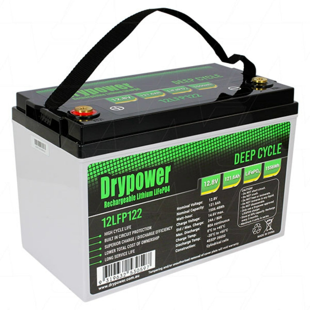 Drypower 12.8V 121.6Ah Lithium Iron Phosphate (LiFePO4) Battery - 12LFP122
