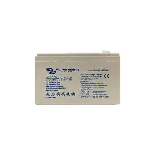 Victron 12V/15Ah (F2 Tab) AGM Super Cycle Battery - BAT412015080