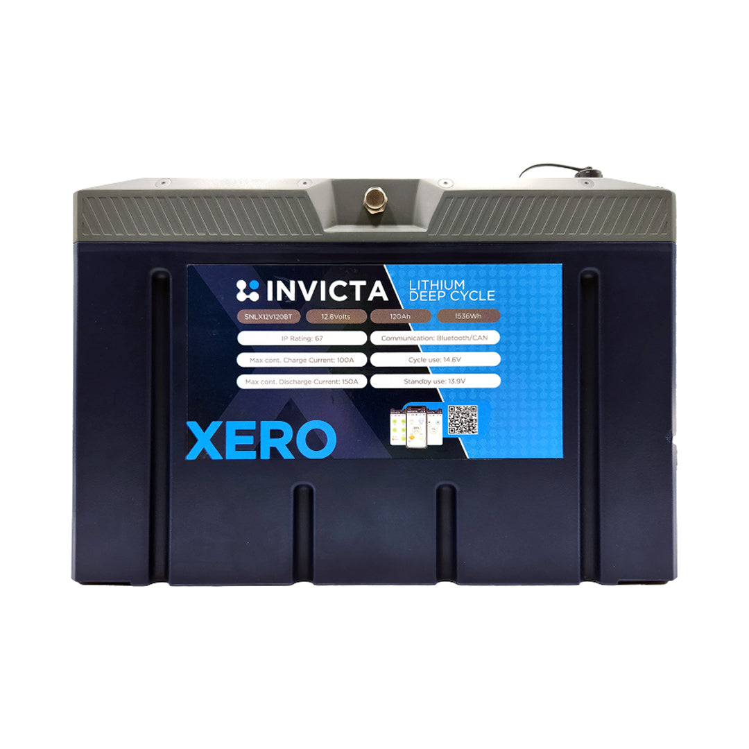 Invicta Lithium 12.8V 120Ah Xero IP67 LiFePO4 Battery Bluetooth - SNLX12V120BT