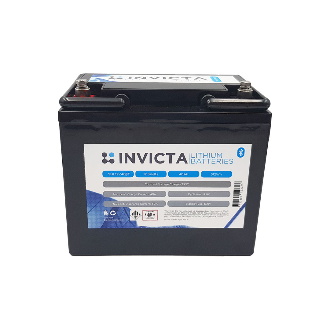 Invicta Lithium 12V 40Ah Lifepo4 Battery Bluetooth - 	SNL12V40BT