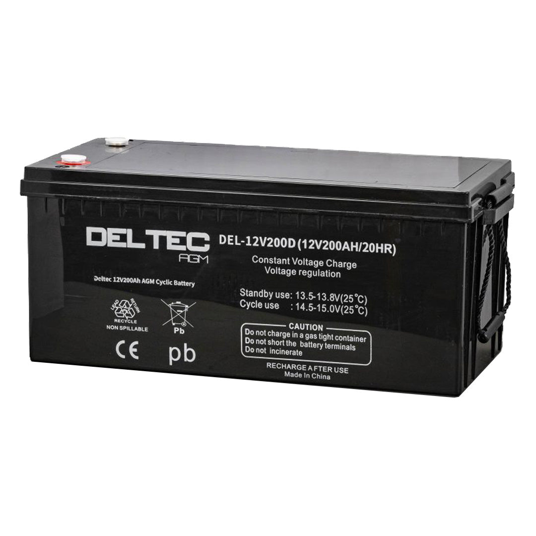 Deltec 12V 200Ah Deep Cycle AGM Battery - DEL-12V200D