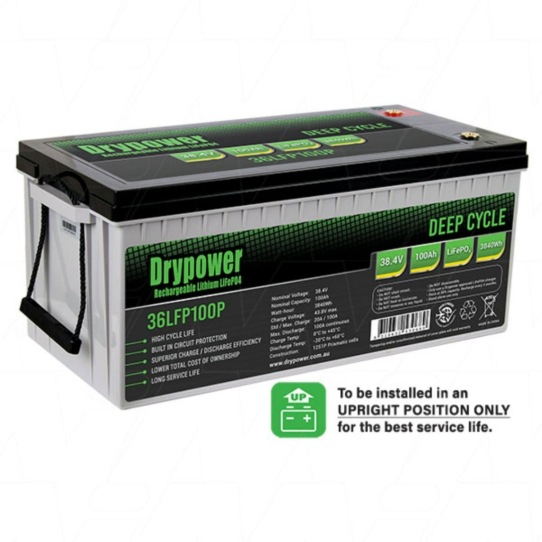 Drypower 38.4V 100Ah Lithium Iron Phosphate (LiFePO4) Battery - 36LFP100P