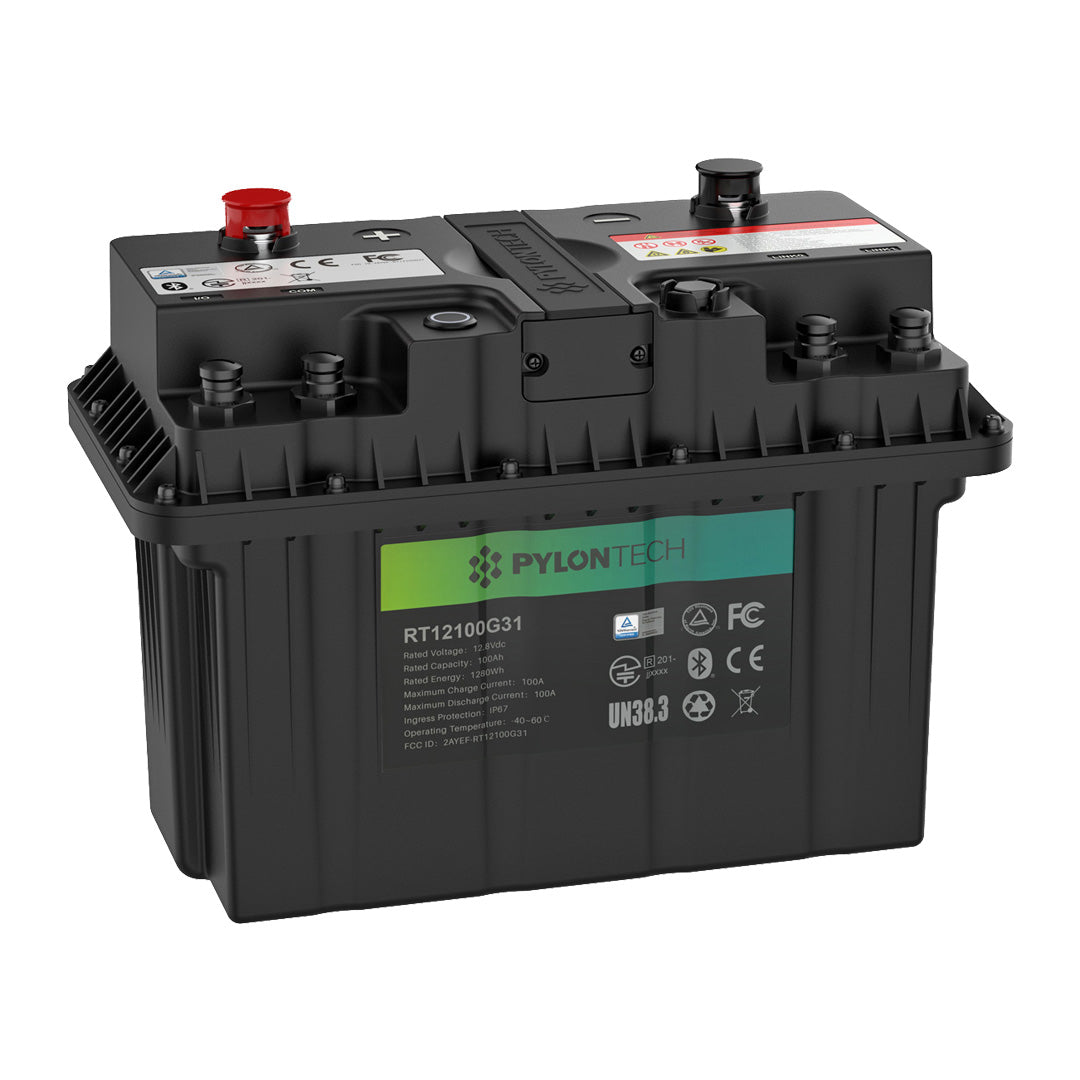 Pylontech 12.8V 100Ah IP67 LiFePO4 Battery Bluetooth - RT12100G31