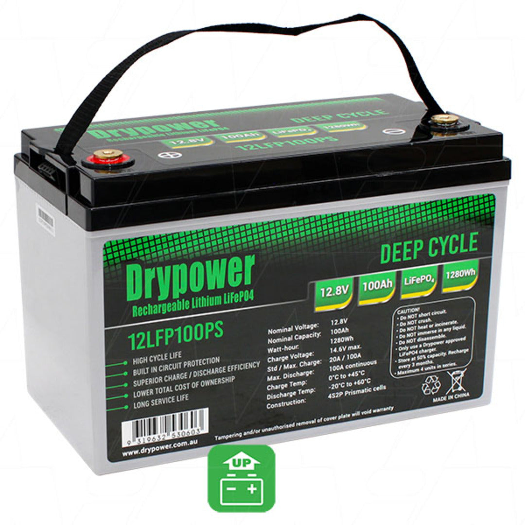 Drypower 12.8V 100Ah Lithium Iron Phosphate (LiFePO4) Battery - 12LFP100PS