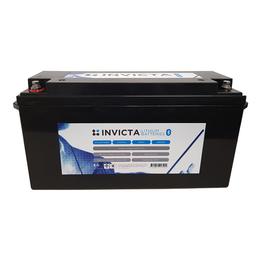 Invicta Lithium 24V 100Ah Lifepo4 Battery Bluetooth - SNL24V100BT