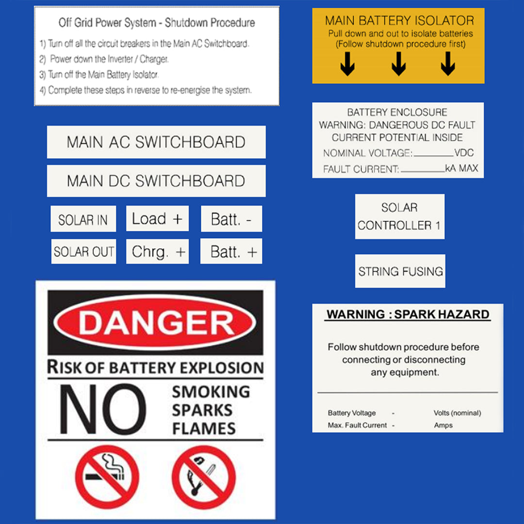 Off Grid Label Kit (Basic) - 5101-02C12