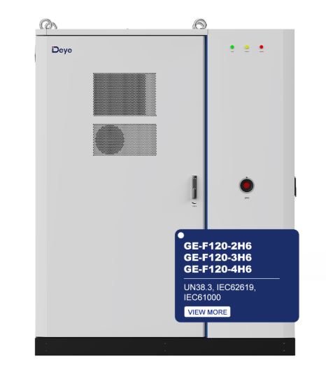Deye HV 120kWh C&I Battery Cabinet incl 50kw invert in the Cabinet - GE-F120-2H