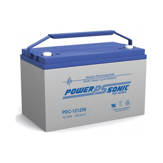 Power-Sonic 12V 125Ah Deep Cycle AGM Battery - PDC121250