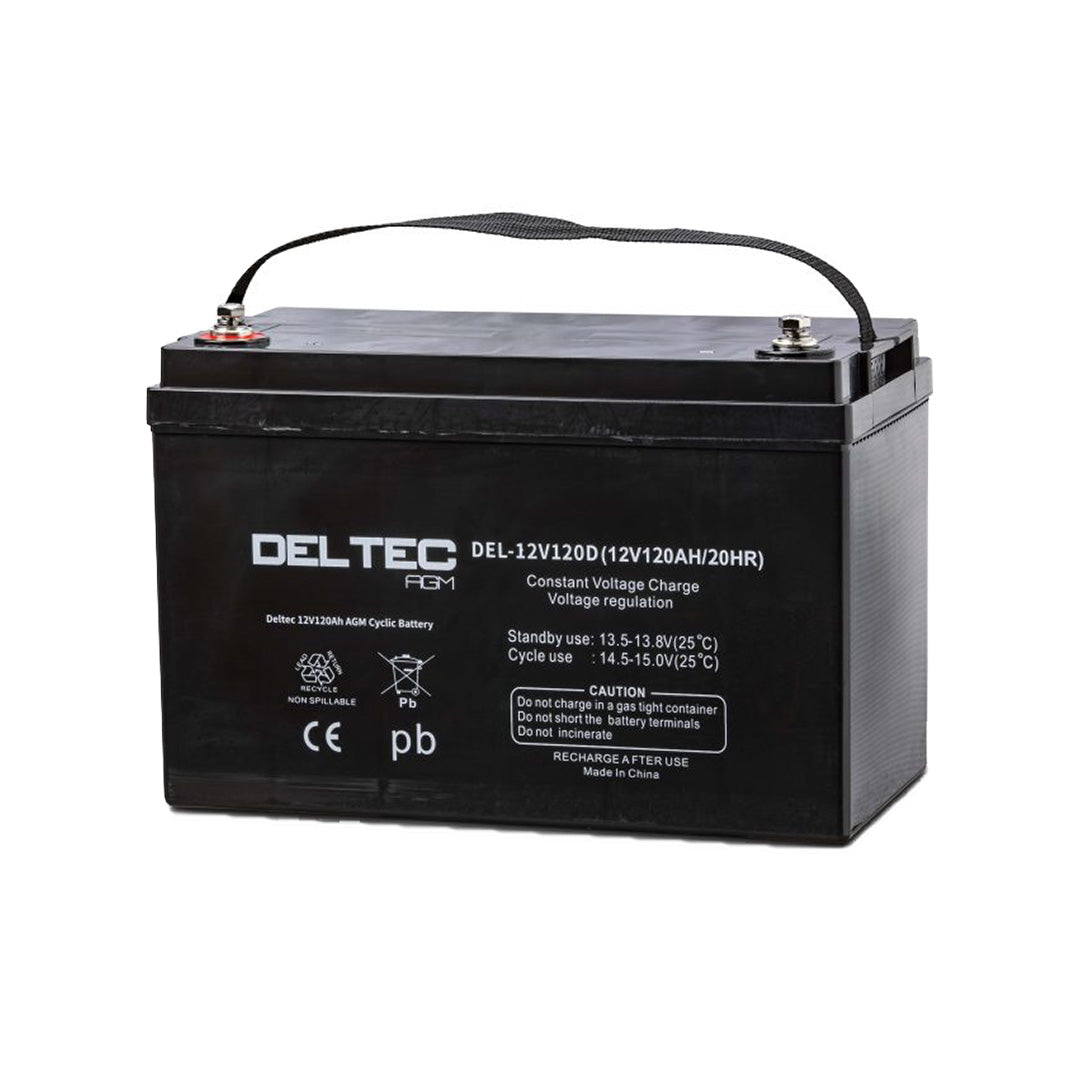 Deltec 12V 120Ah Deep Cycle AGM Battery - DEL-12V120D